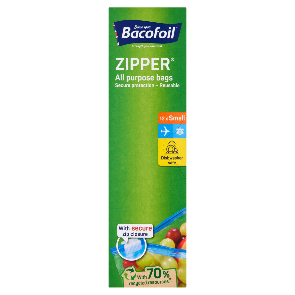 Bacofoil Zipper Bags 1Ltr Small 12S