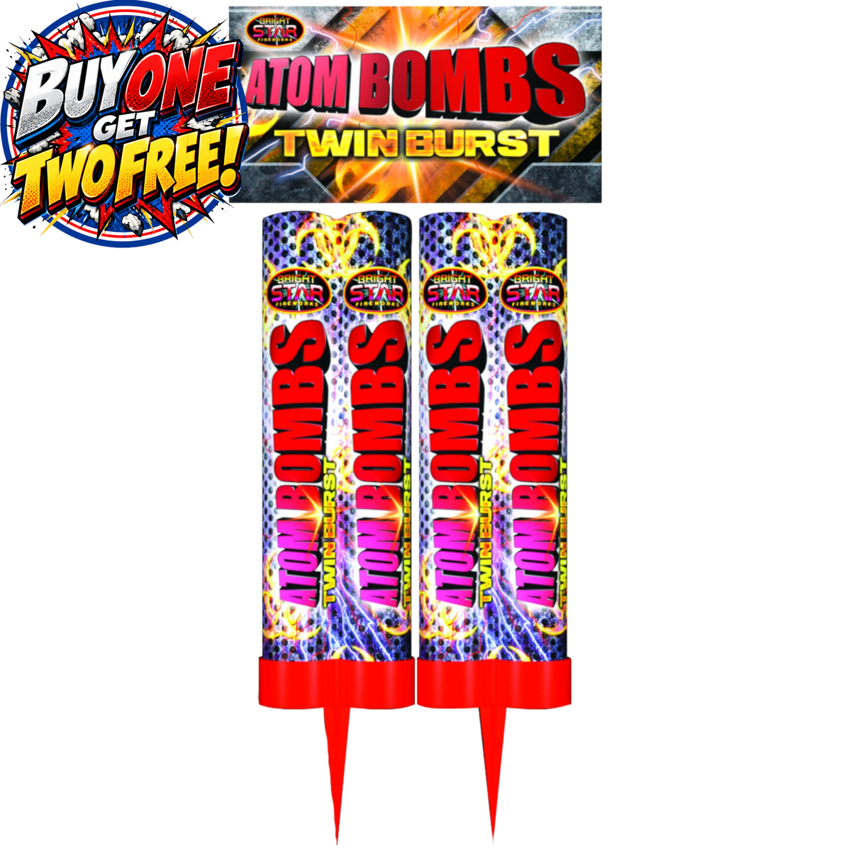 Atom Bombs Double Shot | 2 Piece Roman Candles
