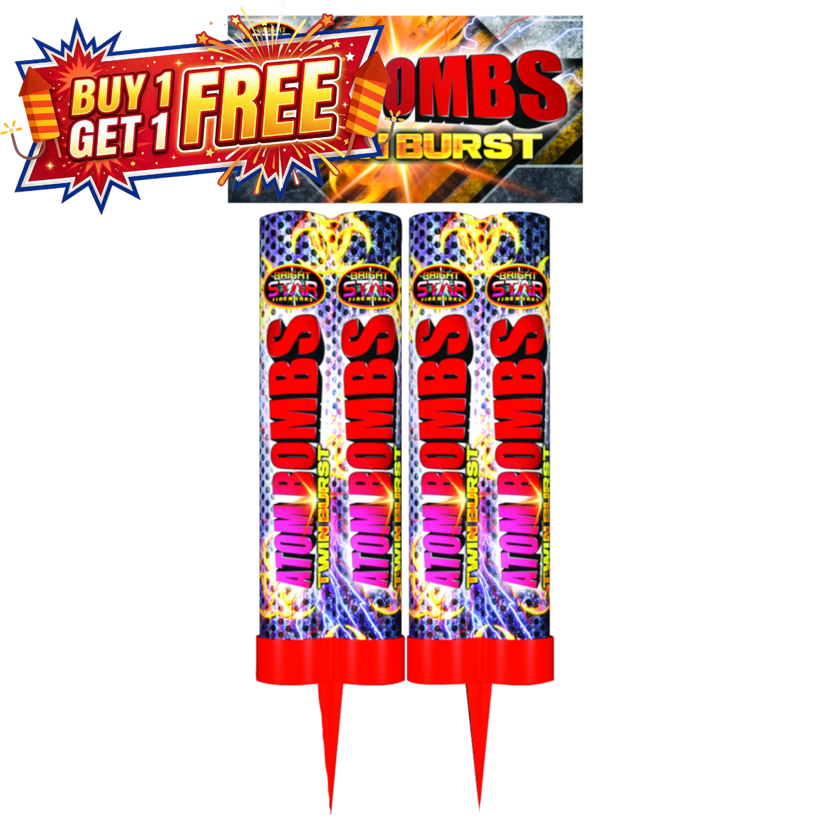 Atom Bombs Double Shot | 2 Piece Roman Candles