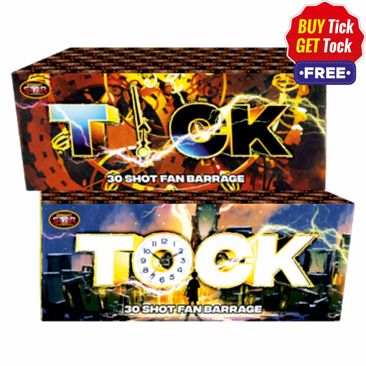 Tick & Tock 30 Shot Fan Barrages (B1G1)
