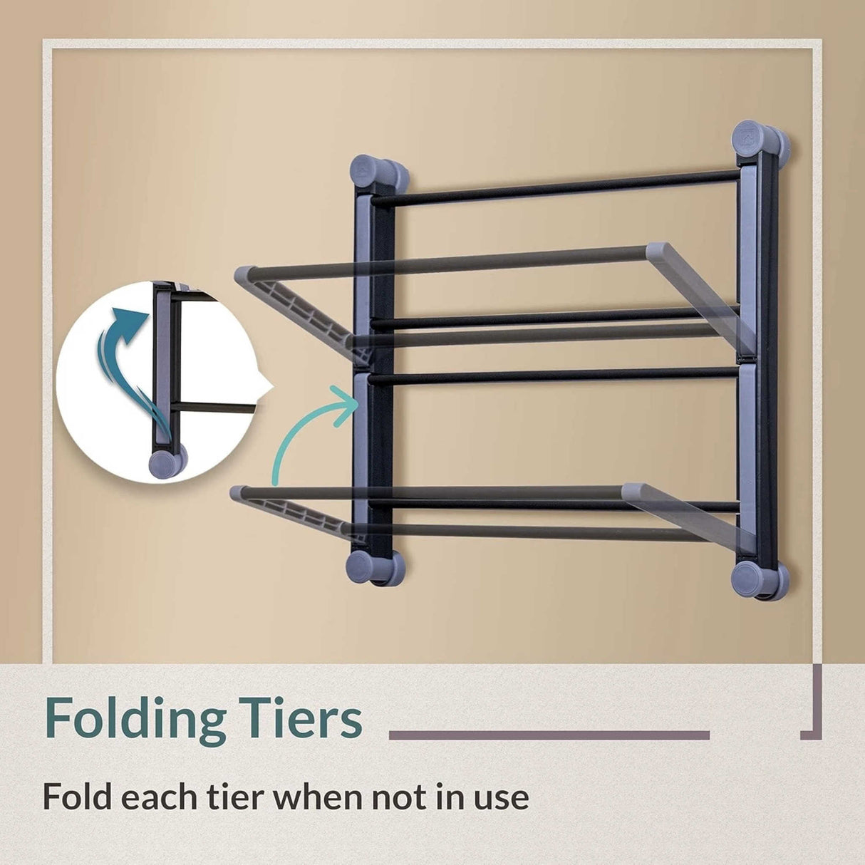 2 Tier Kitchen Towel Organiser Grey