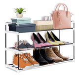 3 Tier Heavy Duty Metal Shoe Rack Grey