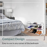 3 Tier Heavy Duty Metal Shoe Rack Grey