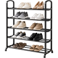 5 Tier Shoe Rack Black 2 Pack