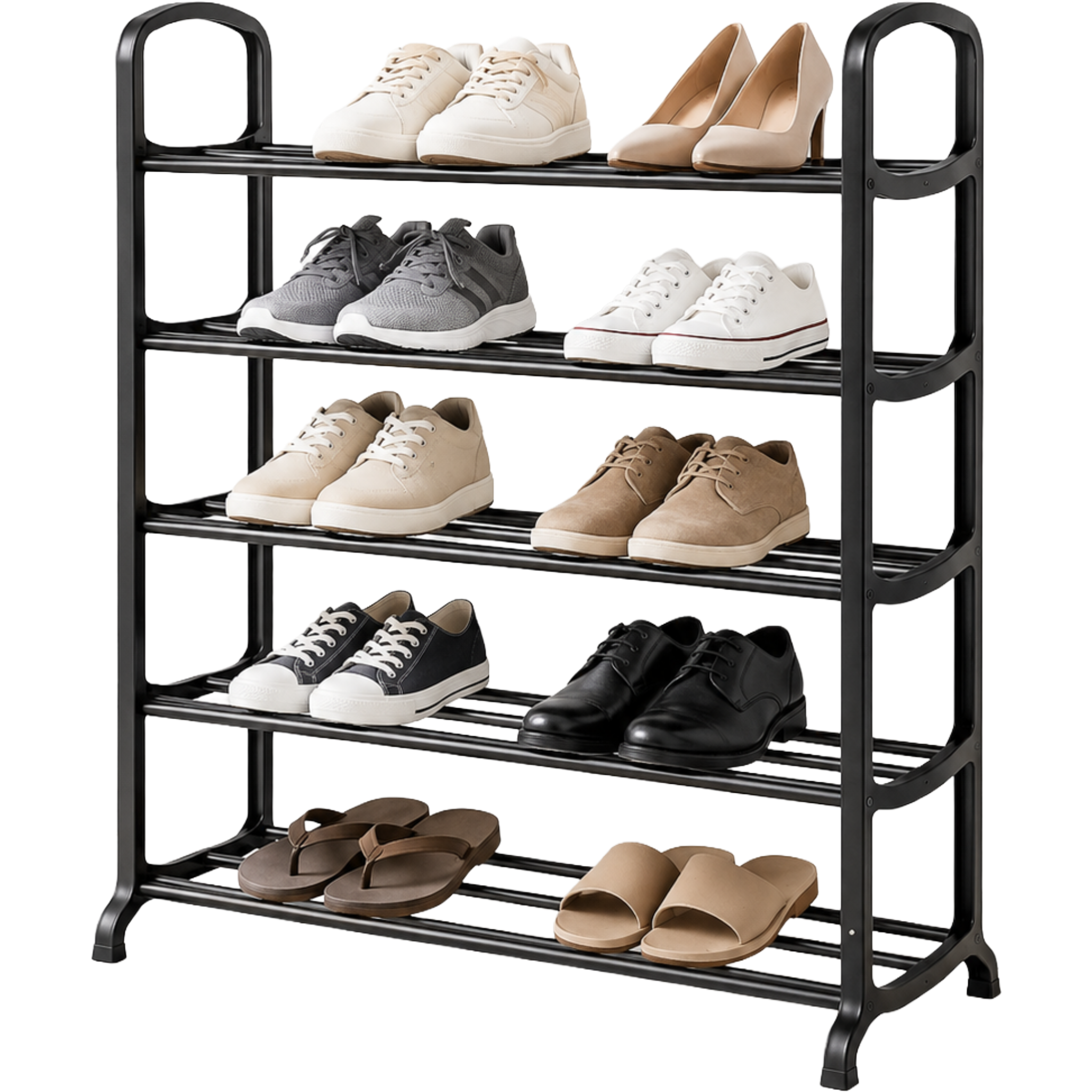 5 Tier Shoe Rack Black