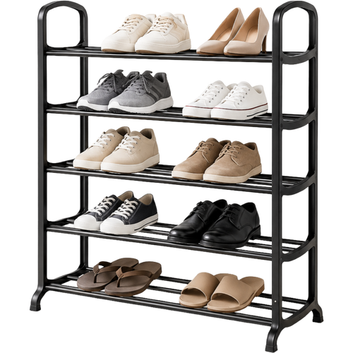 5 Tier Shoe Rack Black 2 Pack