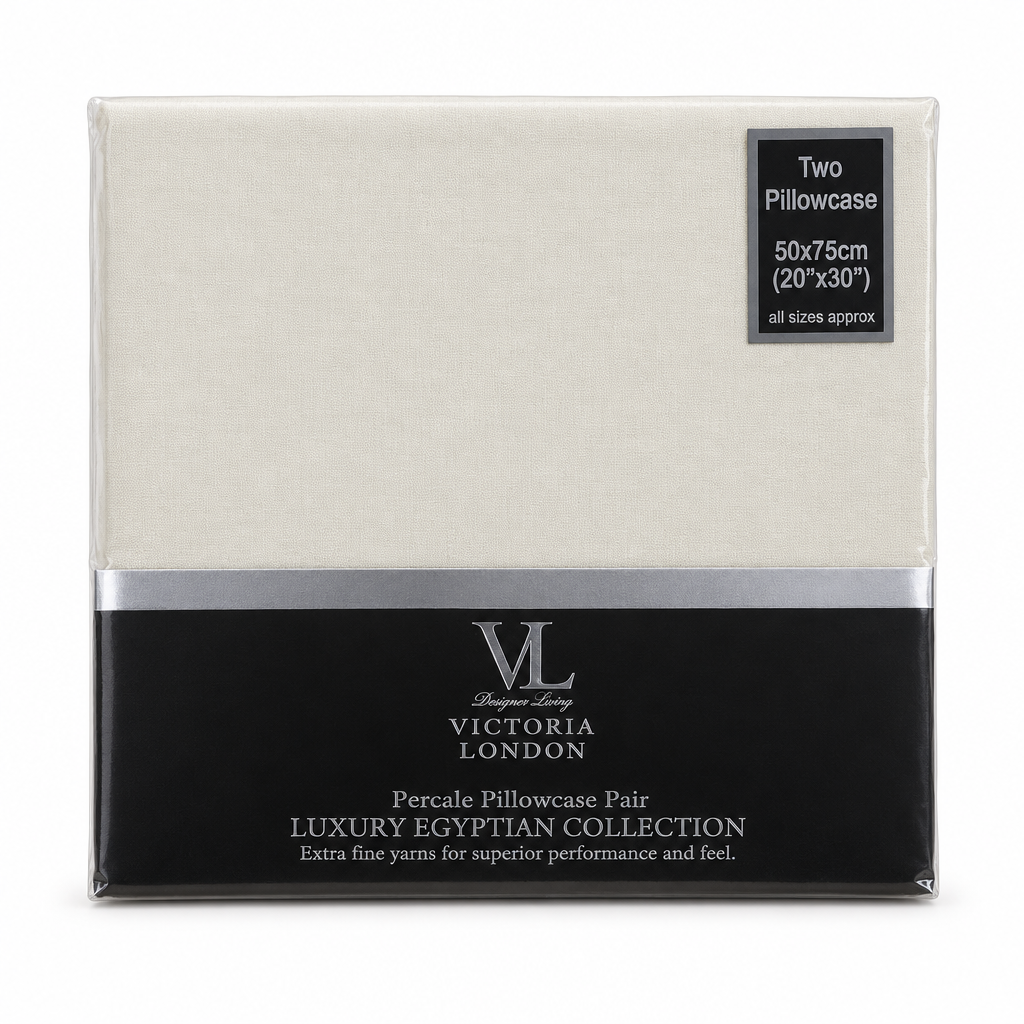 VL Percale Pillowcase Pairs Assorted Colours 50x75cm