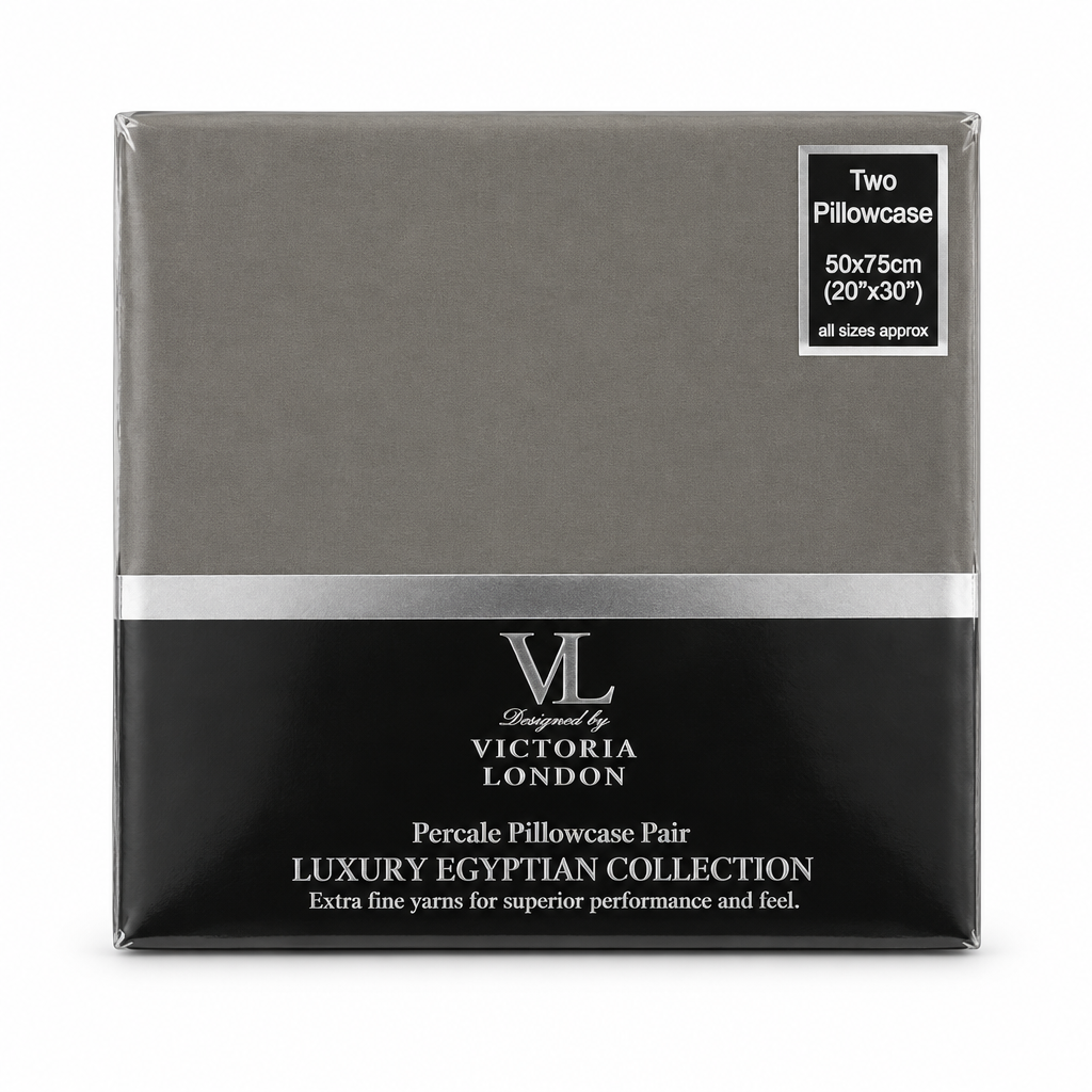 Black percale pillowcase pack studio shot