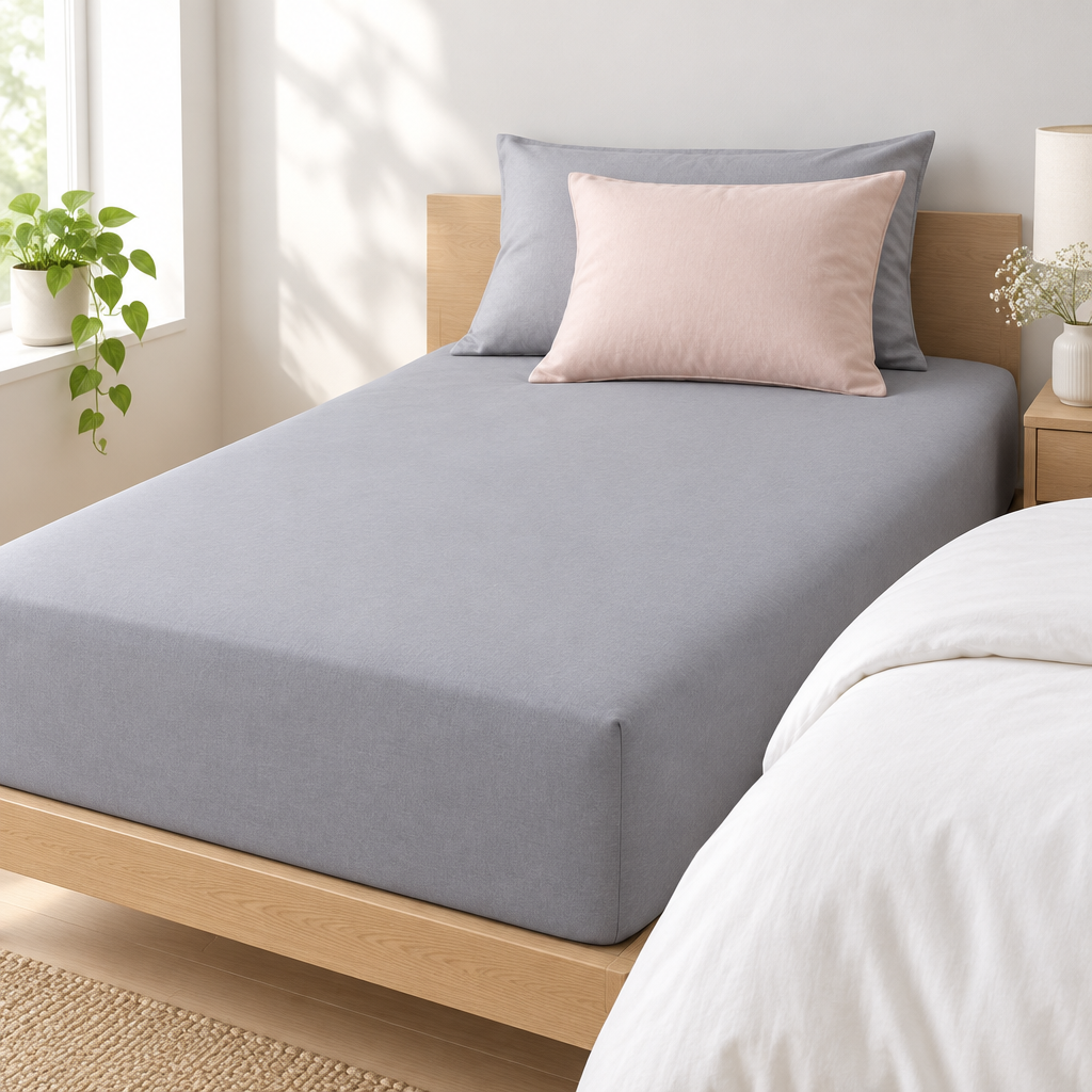 Victoria London Percale Single Fitted Sheet 90x190+25cm Assorted Colours