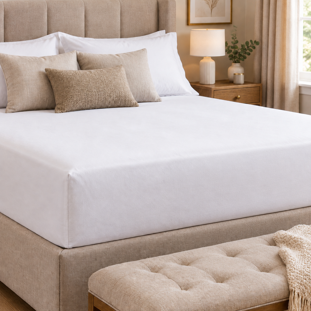 VL Percale Double Fitted Sheet Assorted Colours 135x190+25cm