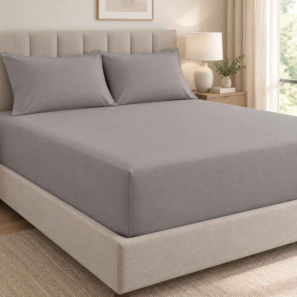 VL Percale King Fitted Sheet Assorted Colours 150x200+25cm