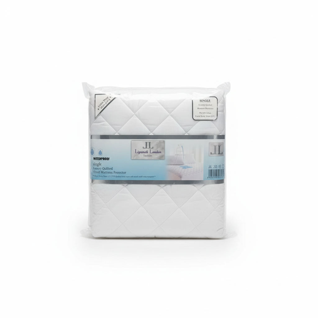Liyanah London Waterproof Quilted Single Mattress Protector 90 x 190 cm