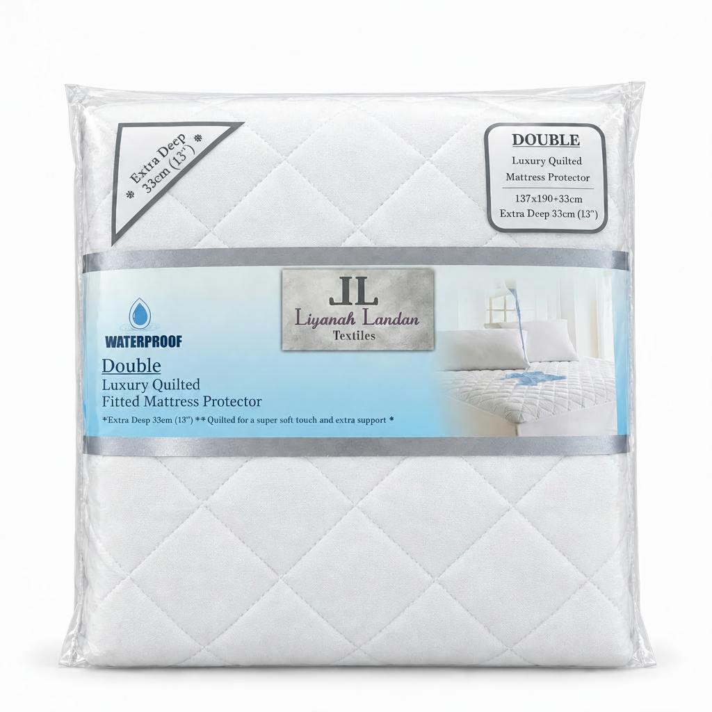 Quilted Waterproof Mattress Protector Double 137x190+33cm