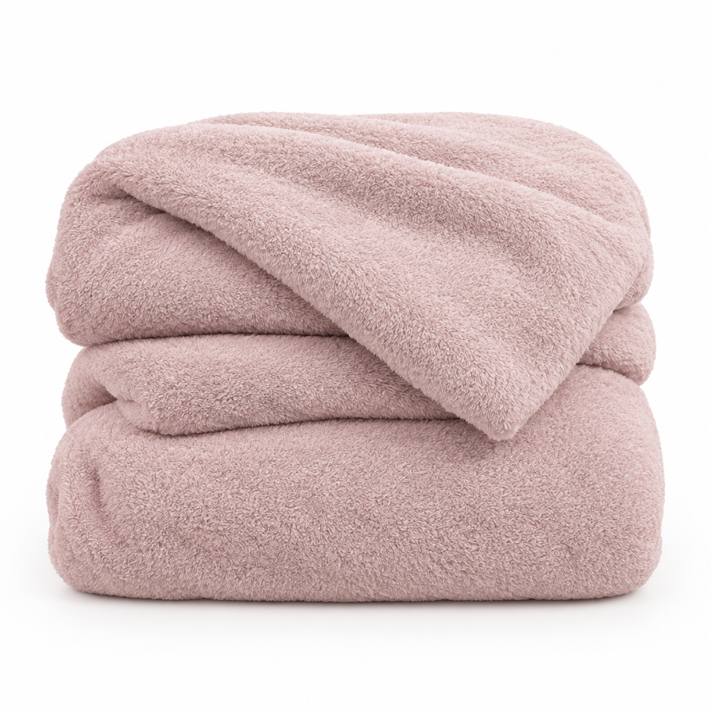 Flannel Mink Throw Blanket Soft Fleece Sofa & Bed Throw King Size 200x220cm Blush Pink