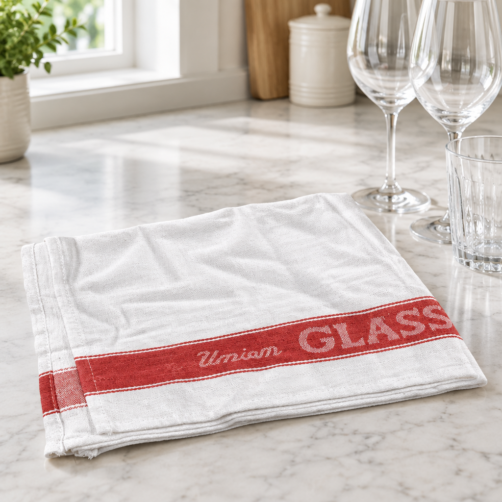 Red Linen Union Glass Cloth 50 x 70cm