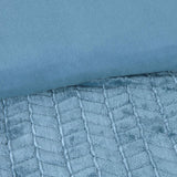 So Soft Chevron Faux Fur Duvet Set Double Steel Blue