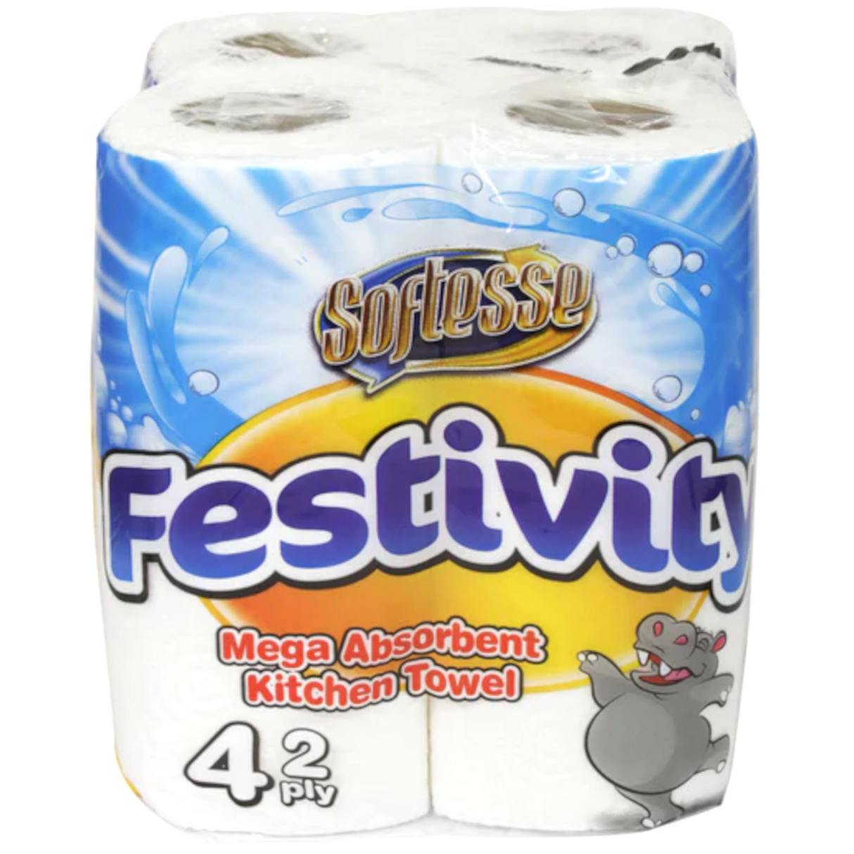 Festivity 2-Ply Kitchen Towels - 4 Rolls Pack