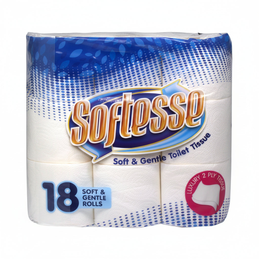 Softesse Soft & Gentle Luxury 2-Ply Toilet Tissue 18 Rolls Pack White