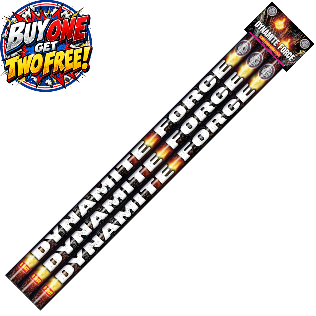 Dynamite Force 8 Shot | 3 Piece Roman Candles