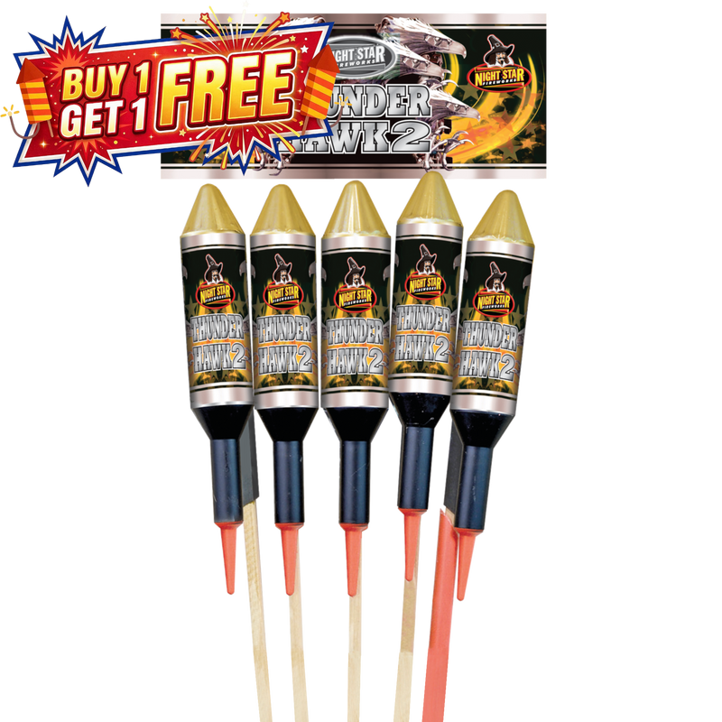 Thunder Hawk 2 Twin Burst Rockets 1.3G | 5 Pack