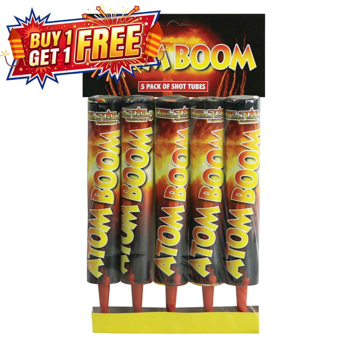 Atom Boom 5 Pieces Shot Tube Roman Candle