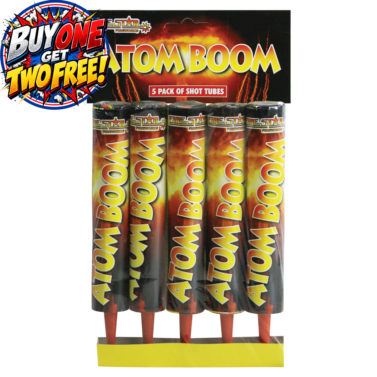 Atom Boom Single Shot | 5 Piece Roman Candles