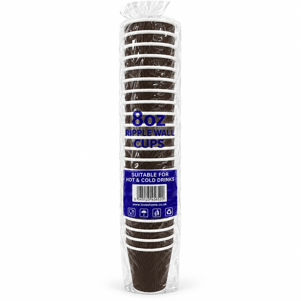 80oz Ripple Wall Brown/Black Cups 25 Packs