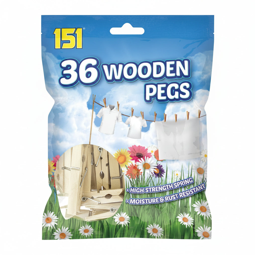 Wood Pegs 36 Pack