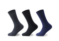 Socksation 3pk Mens Cotton Non-Elastic Socks Black/Navy/Grey