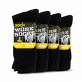 Sockstation Men’s Black Work Socks – 12 Pair | 4 x 3 Pack | UK 6-11 | Cotton Rich Work Socks