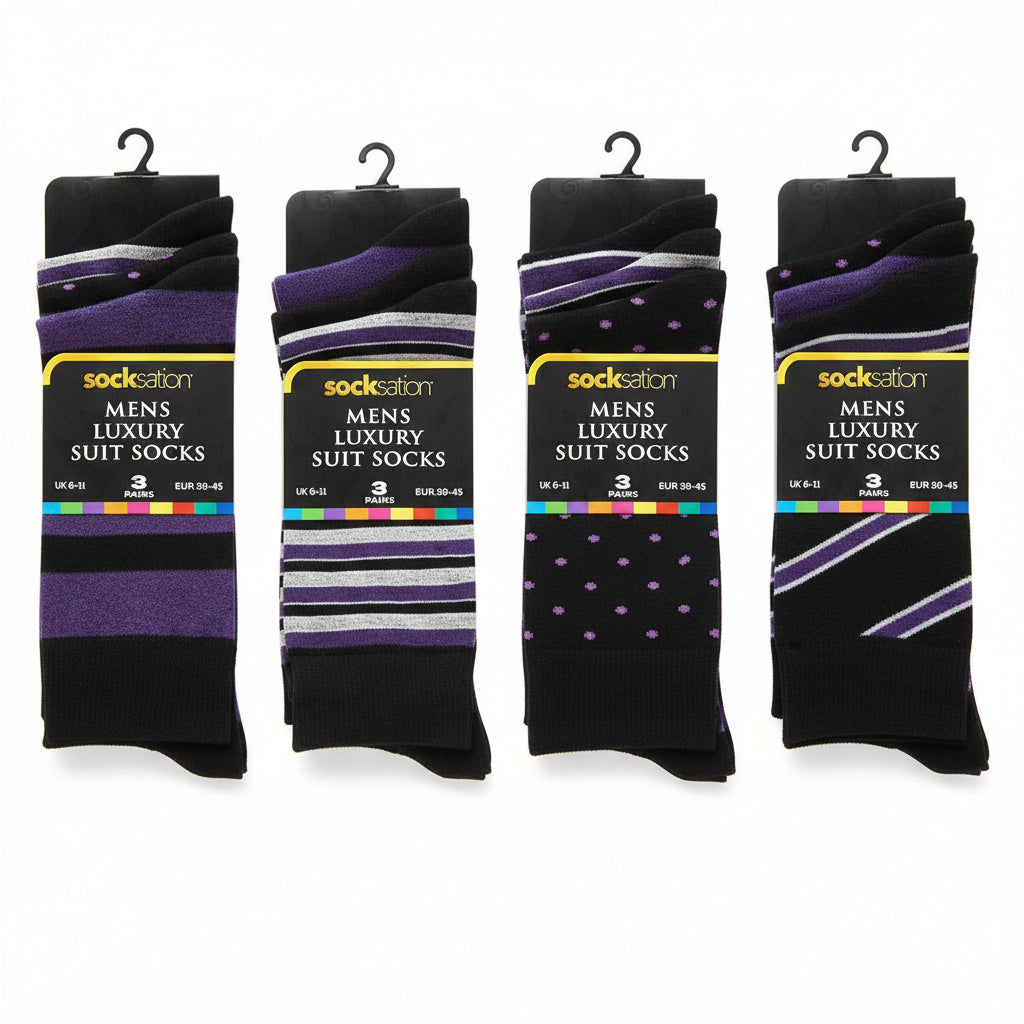 3PK MEN SUIT SOCKS - DESIGN 10623 6-11 MULTI