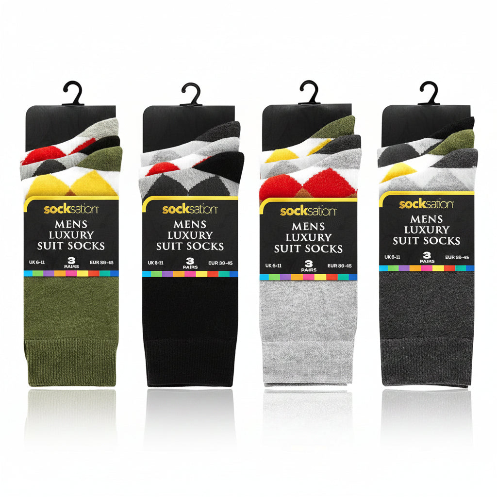 3PK MEN SUIT SOCKS - DESIGN 100623 6-11 MULTI