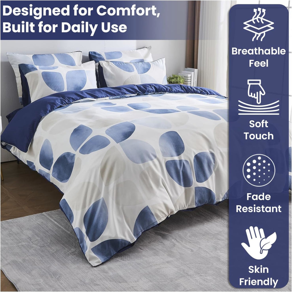 Nest & Rest Microfibre Duvet Set Rae Blue/Multi Double