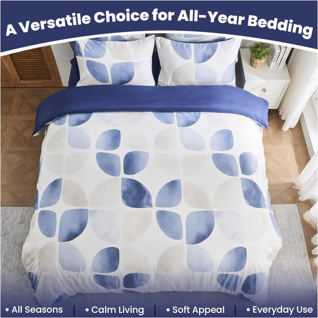 Nest & Rest Microfibre Duvet Set Rae Blue/Multi Double