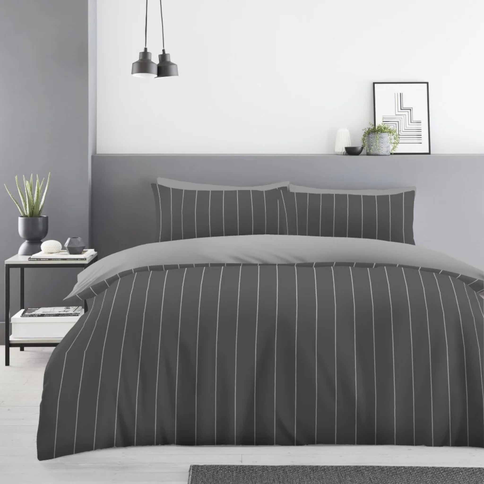 Microfiber Duvet Cover Set Geometric Design Double | 2 Pack