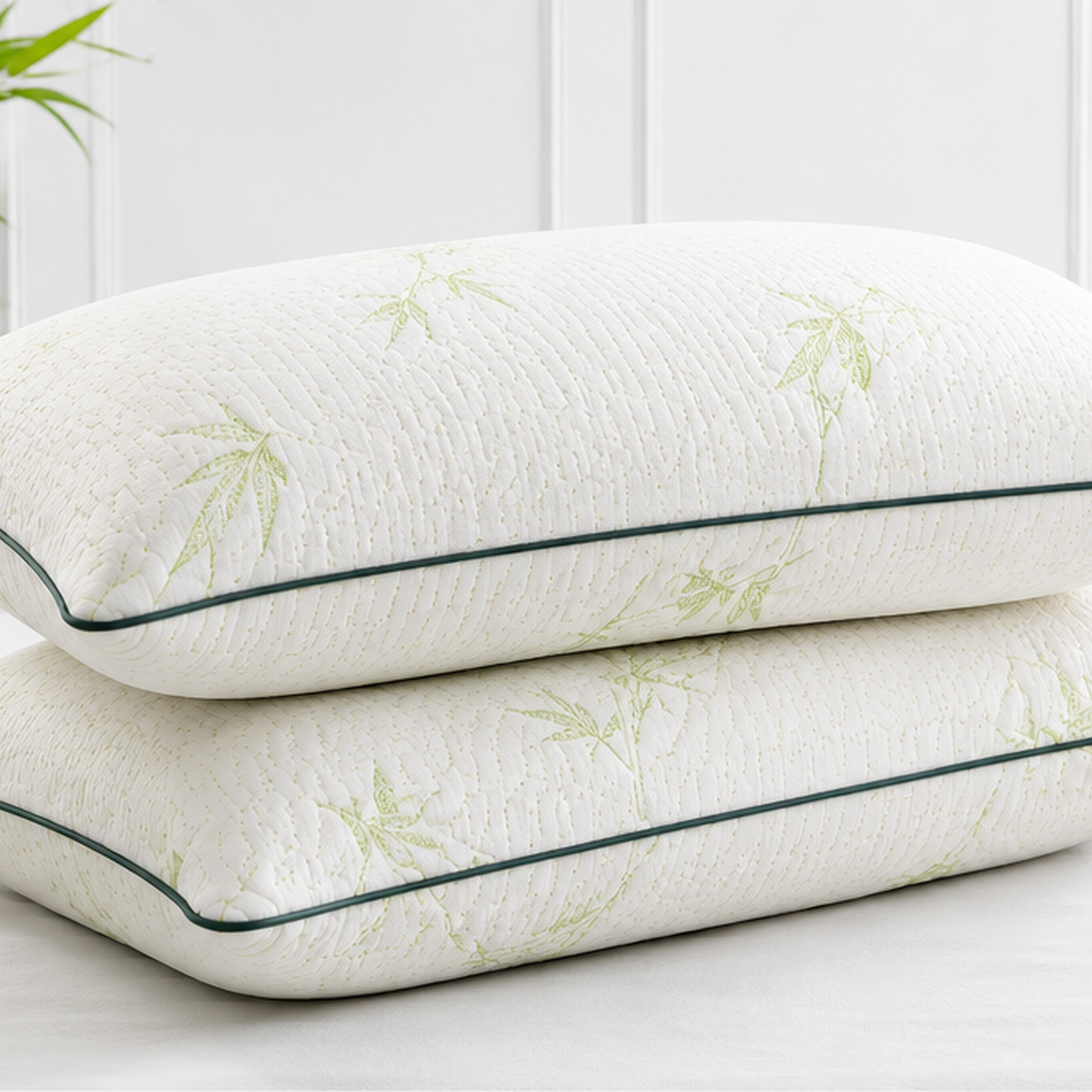Bamboo Memory Foam Pillow Pair – 45 x 70cm 2 Pack
