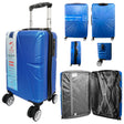 Compact Cabin Hardcase Suitcase 40x20x25cm – Ryanair & Wizz Air Approved with Detachable 360° Wheels & Lock Royal Blue