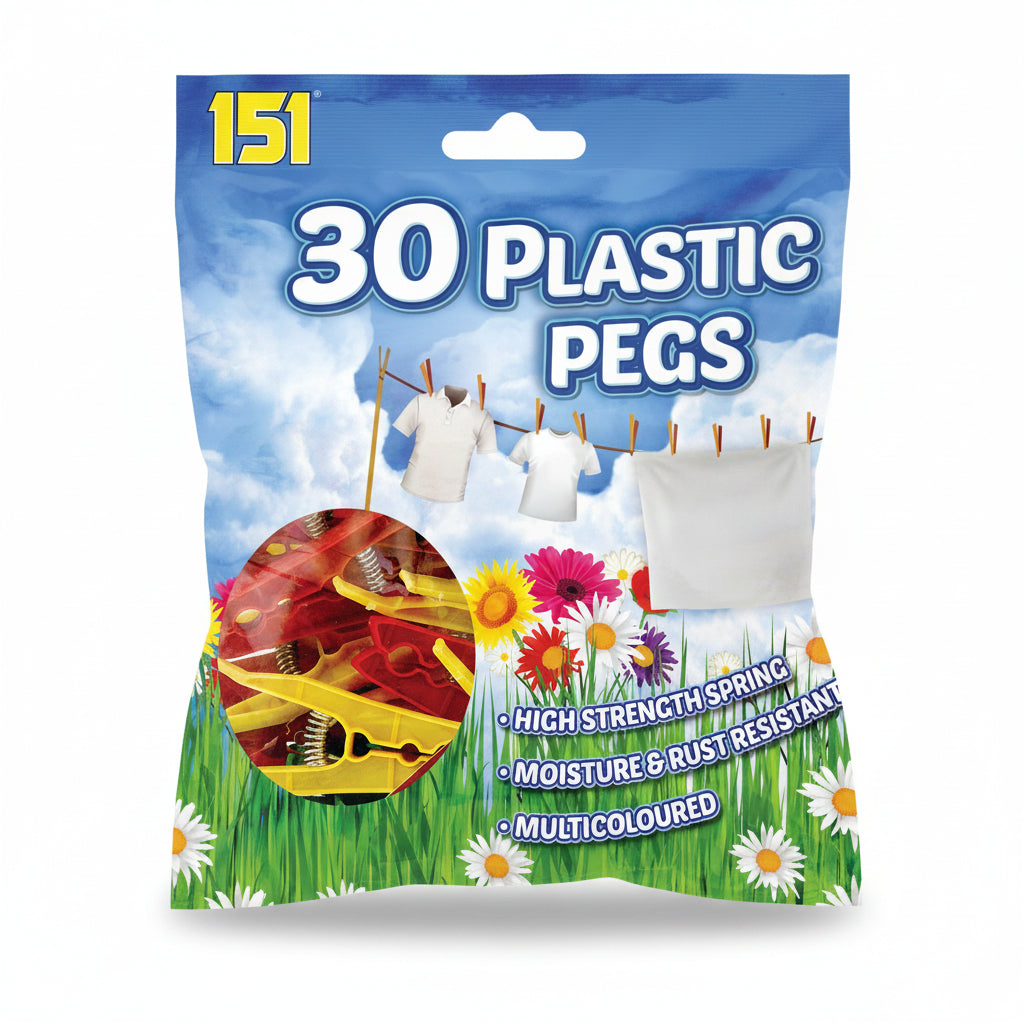 Plastic Clothes Pegs 30 Pack