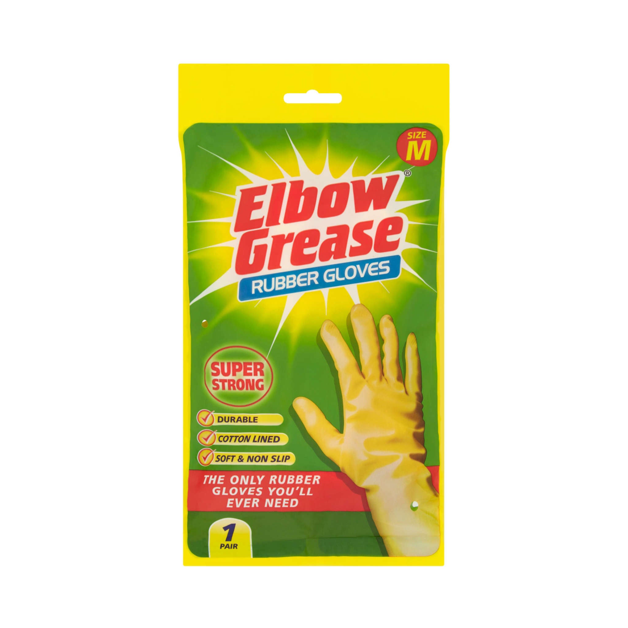 Elbow Grease Super Strong Rubber Glove Medium 1pk