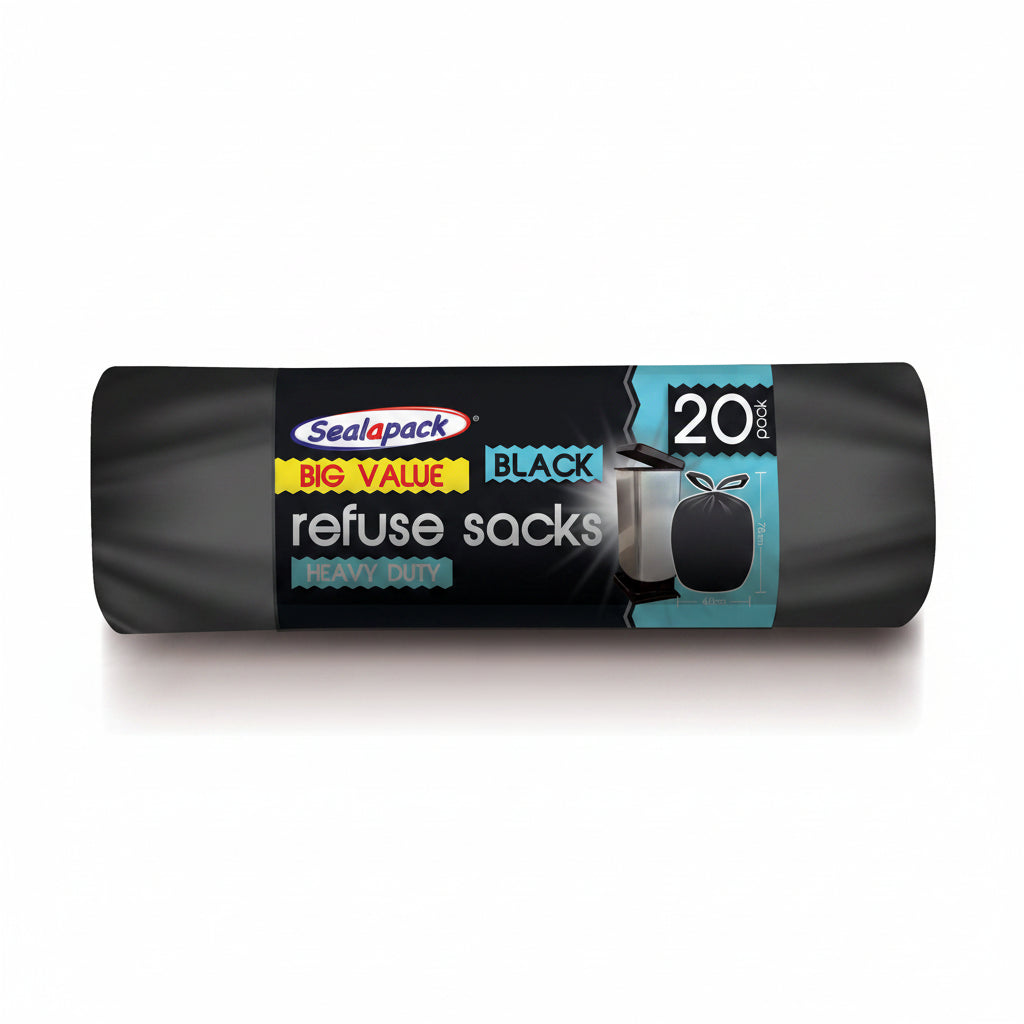 Seal-a-pack Black Refuse Sacks 20 Pack