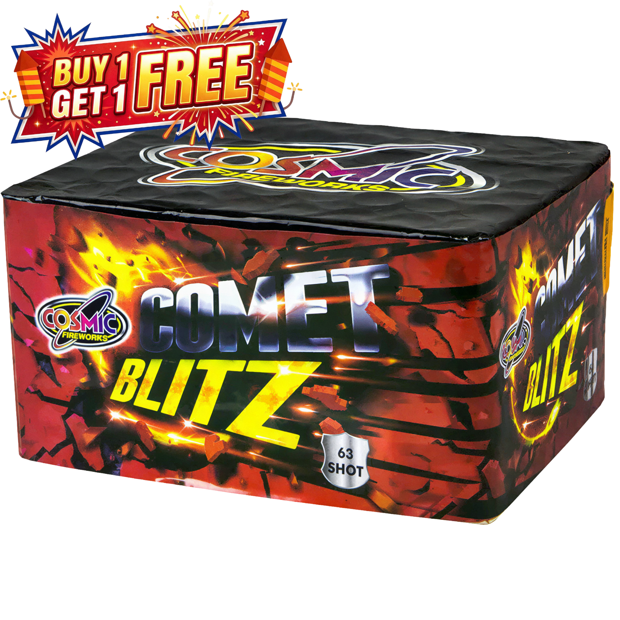 Comet Blitz 63 Shot Cake