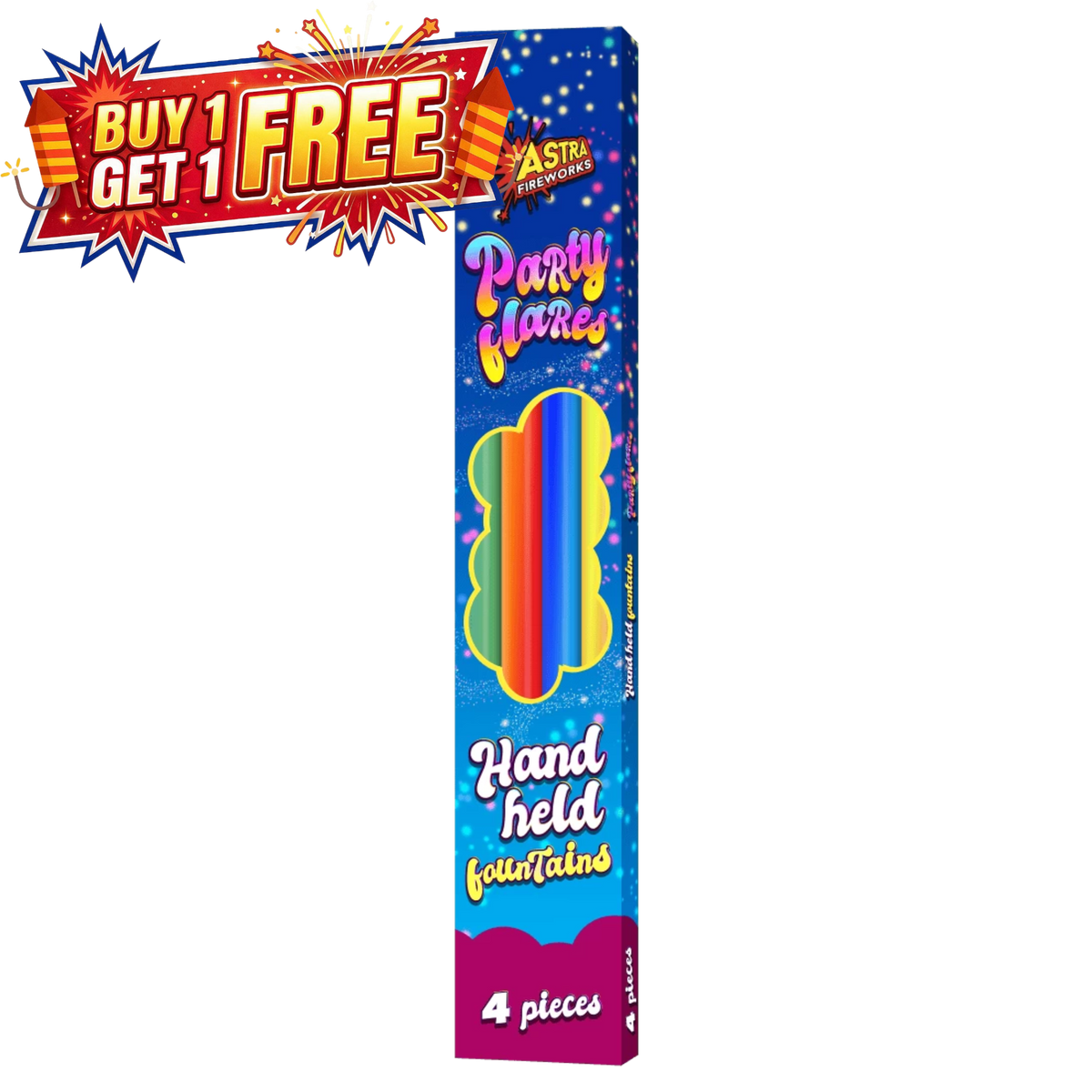 Party Flares | 4 Piece Handheld Fountain