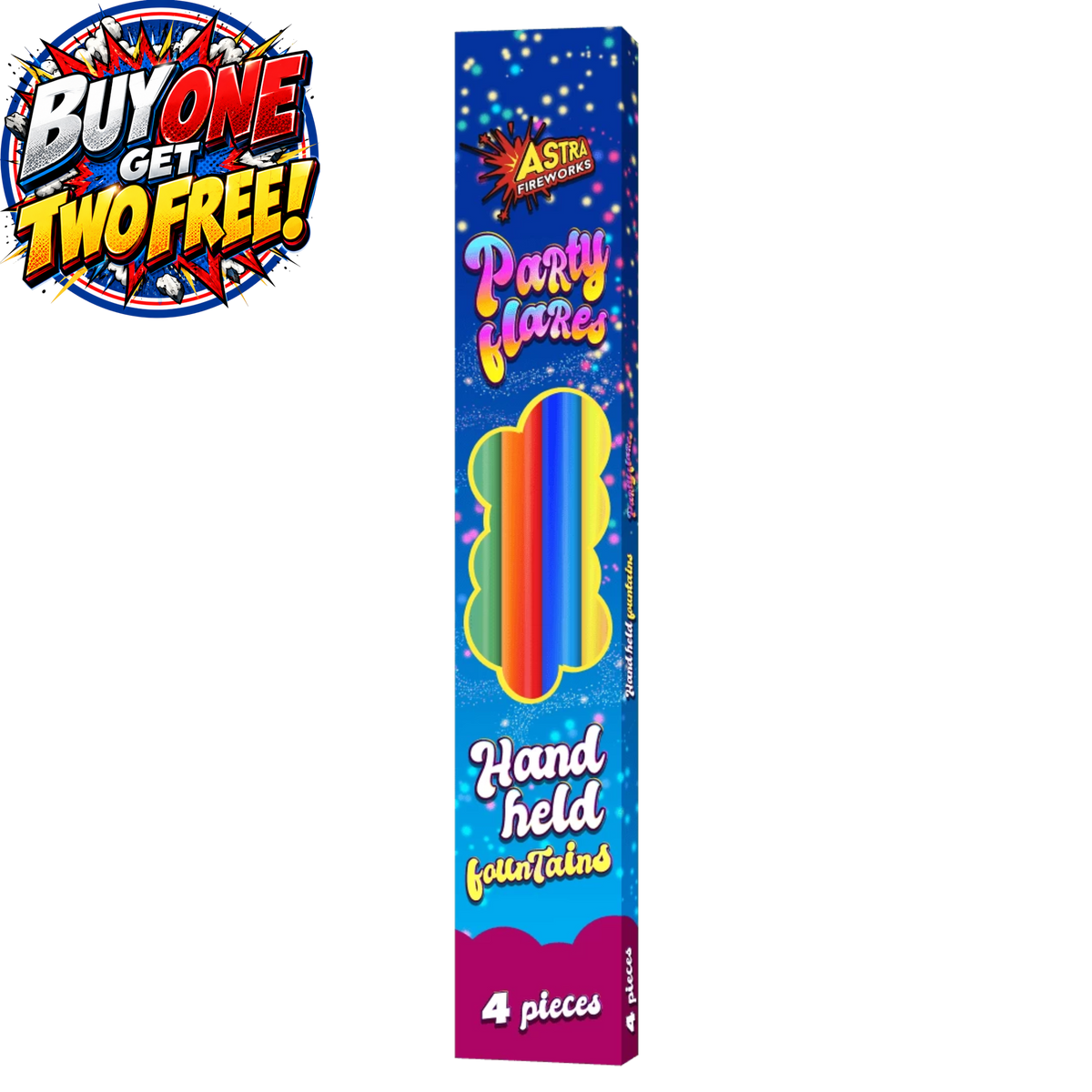 Party Flares | 4 Piece Handheld Fountain