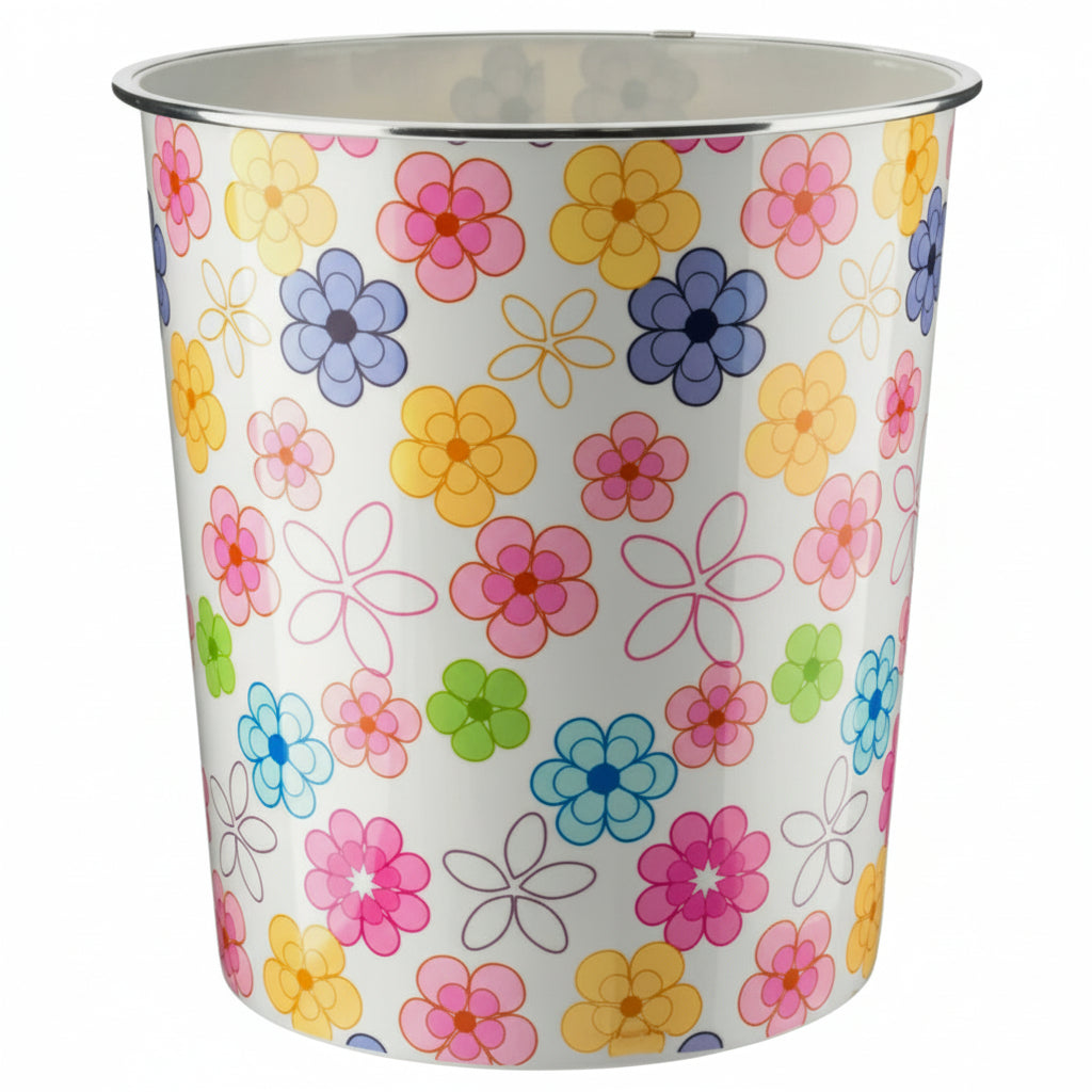 Home+ Round Polka Dot Print Waste Bin 7.7 Litre
