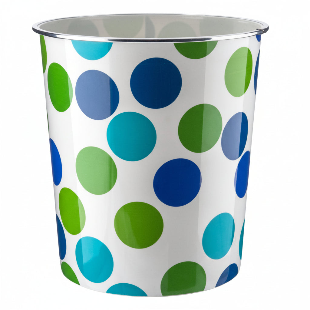Home+ Round Polka Dot Print Waste Bin 7.7 Litre