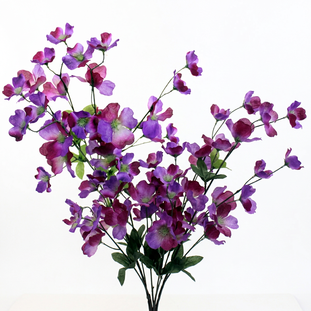 Purple artificial cherry blossom bush
