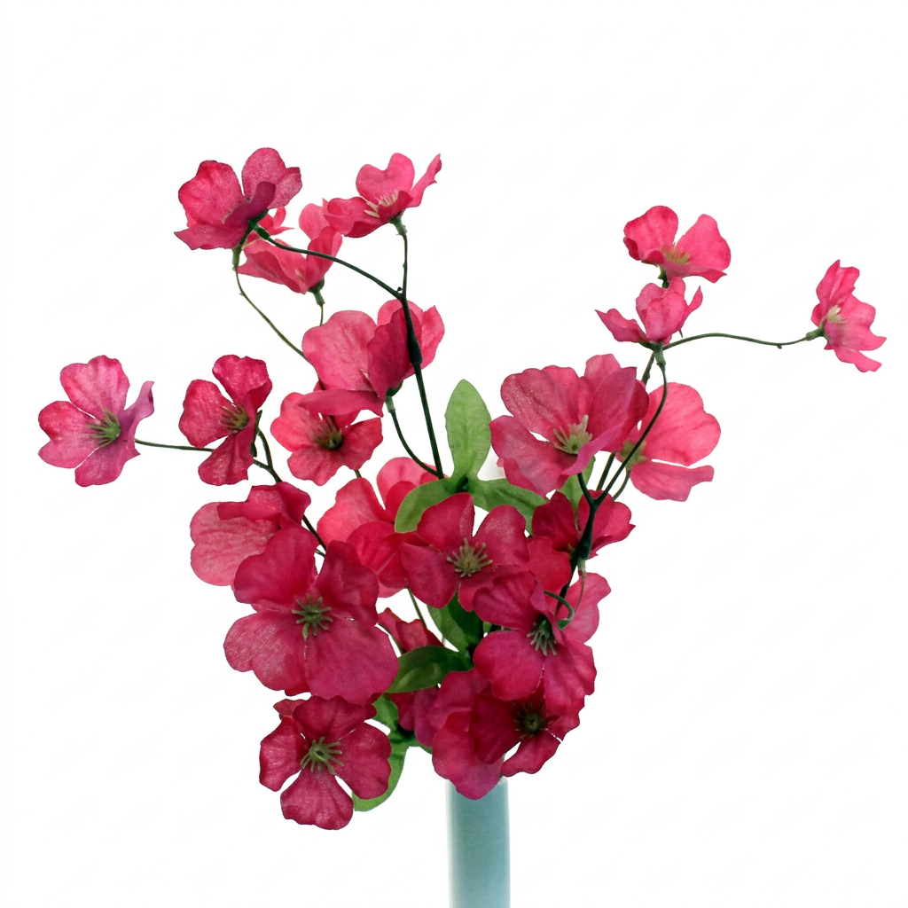 Red artificial cherry blossom bush