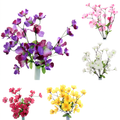 Artificial Cherry Blossom Flowers 6 Head Assorted Colours