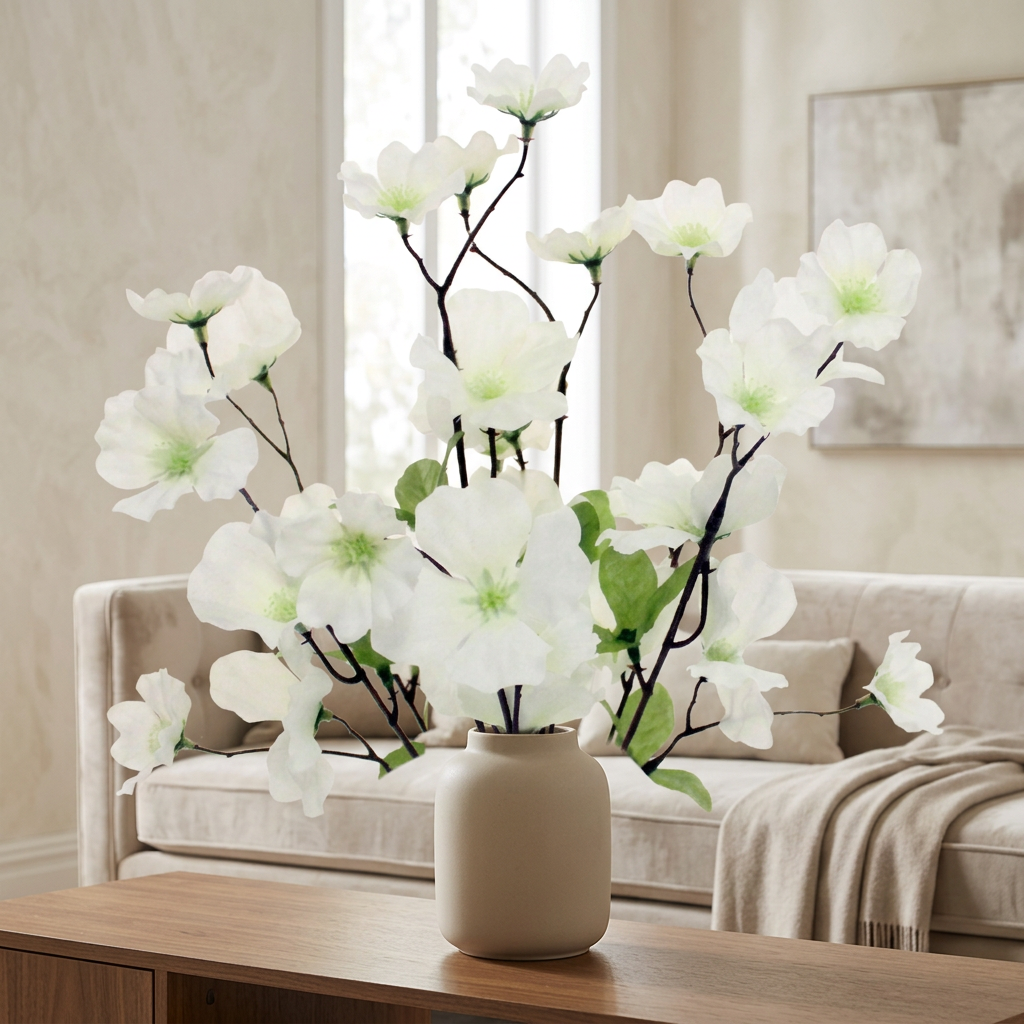 Artificial Cherry Blossom Flowers 6 Head Assorted Colours