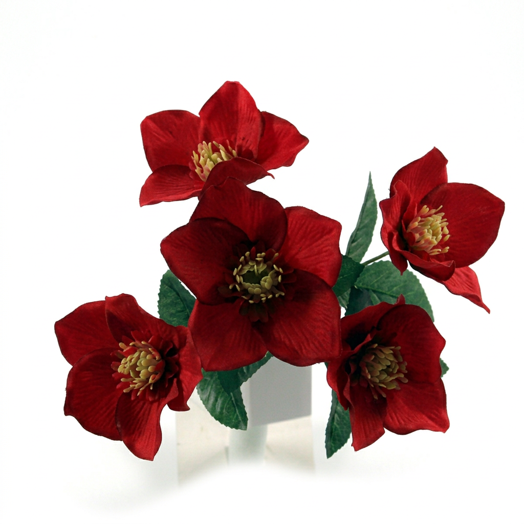 Red artificial lotus flower bush